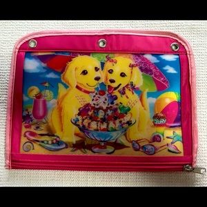 Lisa Frank Zipper Pencil Bag. Puppy Dogs w Sundae.